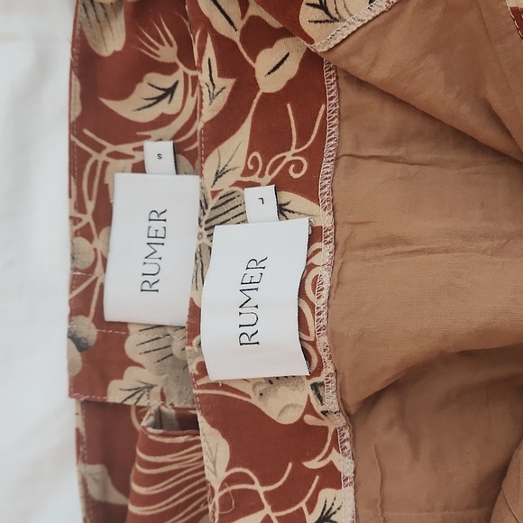 Rumer The Label Neve High Rise Mini Skirt Large Rust Floral - Picture 7 of 9